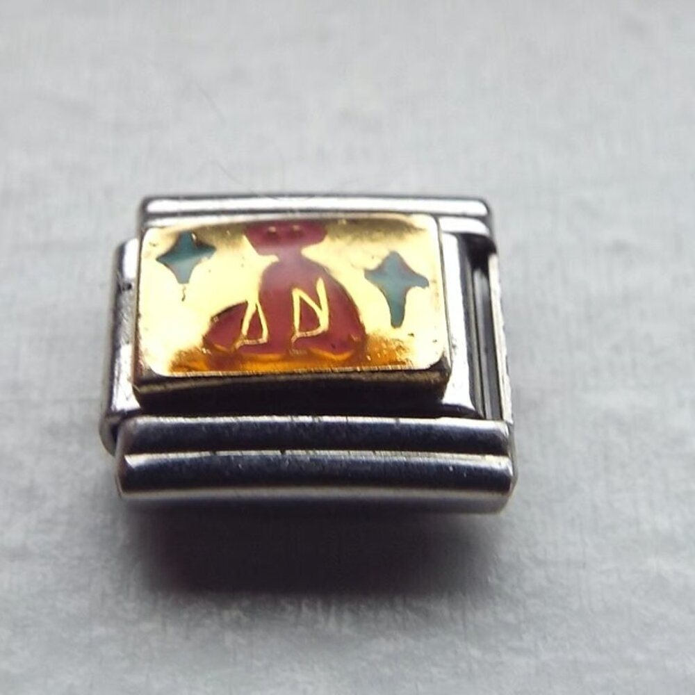 Aquarius zodiac sign enamel 9mm stainless steel italian charm bracelet link new